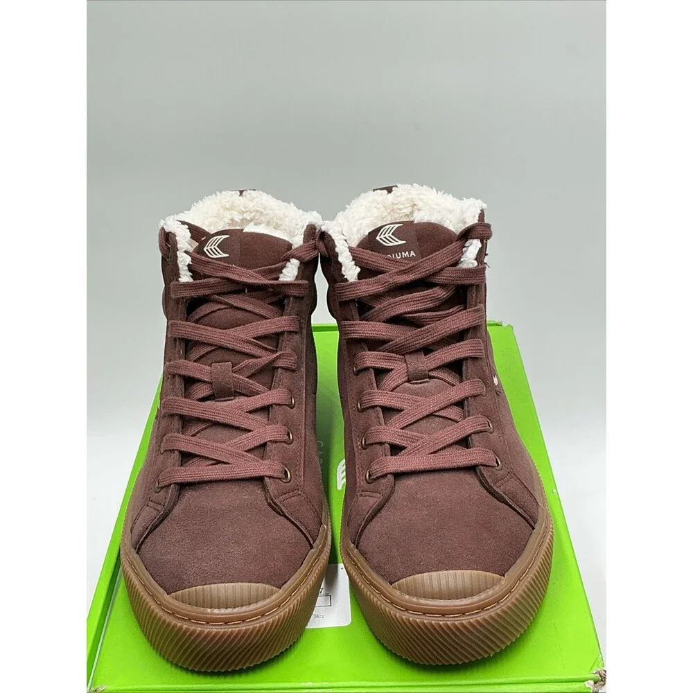 Cariuma OCA Therma High Sneakers Women's 9 Brown Shearling Lined Boots Eby4489